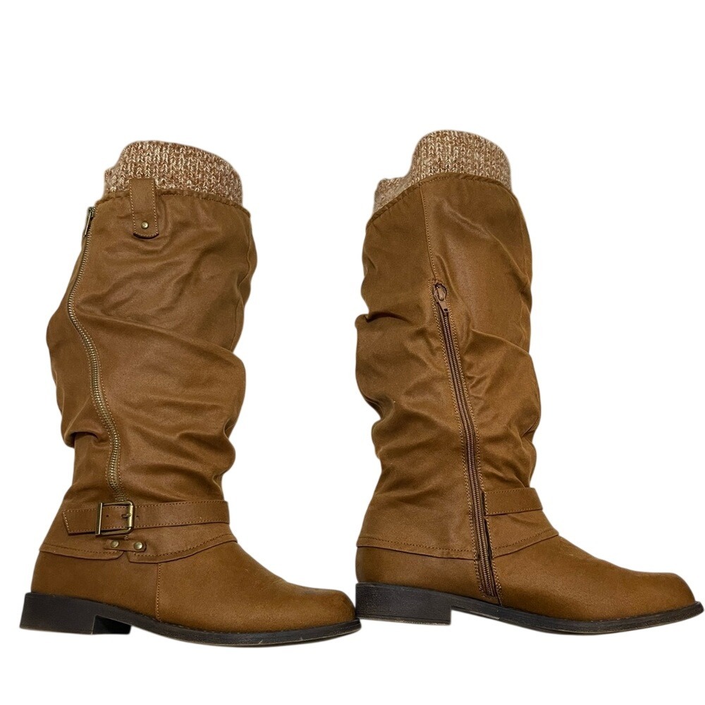 Shoe Dazzle Tan Knee-High Boots